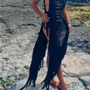 Boho Swim Cover Up. Bohemian Kaftan Tulum Style. Beach Wear. One size. NEW